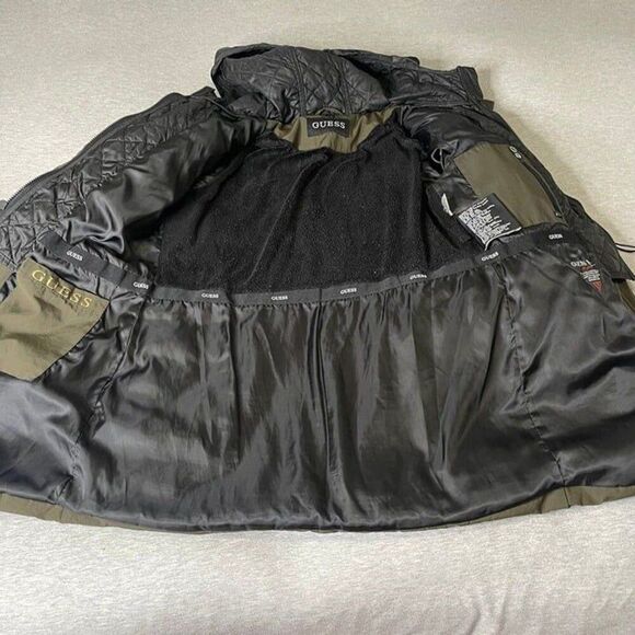 GUESS Women's Quilted Bib & Hooded Anorak Coat Puffer Jacket - Picture 3 of 11